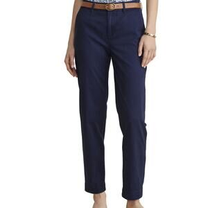 Vineyard Vines Mid Rise Vintage Chino Navy Blue Ankle Pant Cotton Plus Size 16